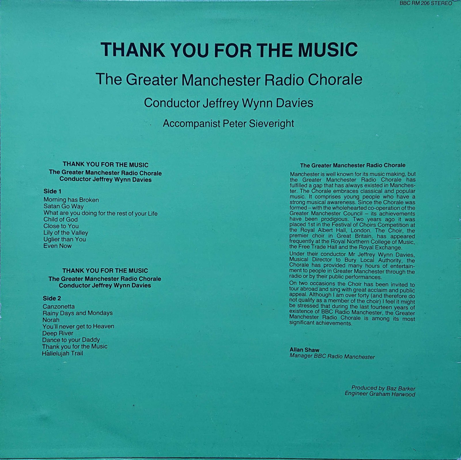 Picture of BBCRM 206 Thank you for the music by artist Various from the BBC records and Tapes library